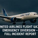 United Airlines Flight UA770 Boeing 787-9 Dreamliner after emergency diversion at London Heathrow Airport